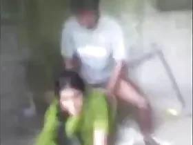 Indian college girl gives a sloppy blowjob and gets doggy style pounded